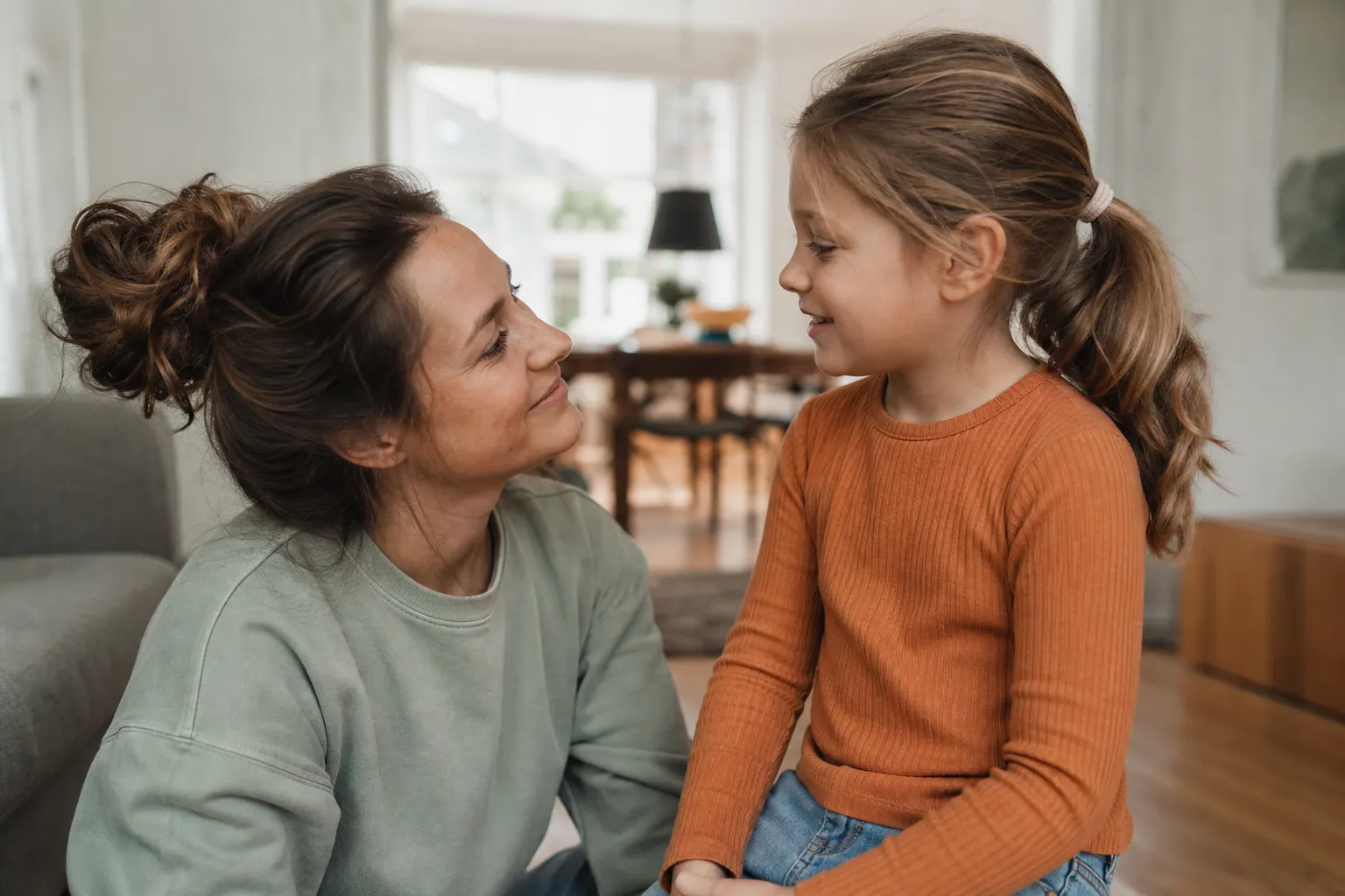 Parent français prenant la température de son enfant fiévreux à la maison